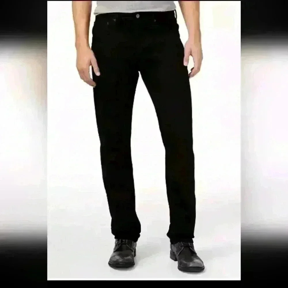 Levis 501 Mens Black Classic No Stretch Button Fly Jeans 40W 30L